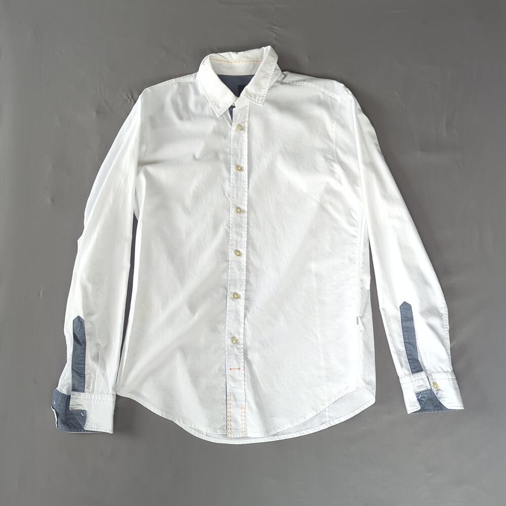 BOSS Hugo Boss White Oxford Shirt M Minimalist Quiet Luxury Preppy